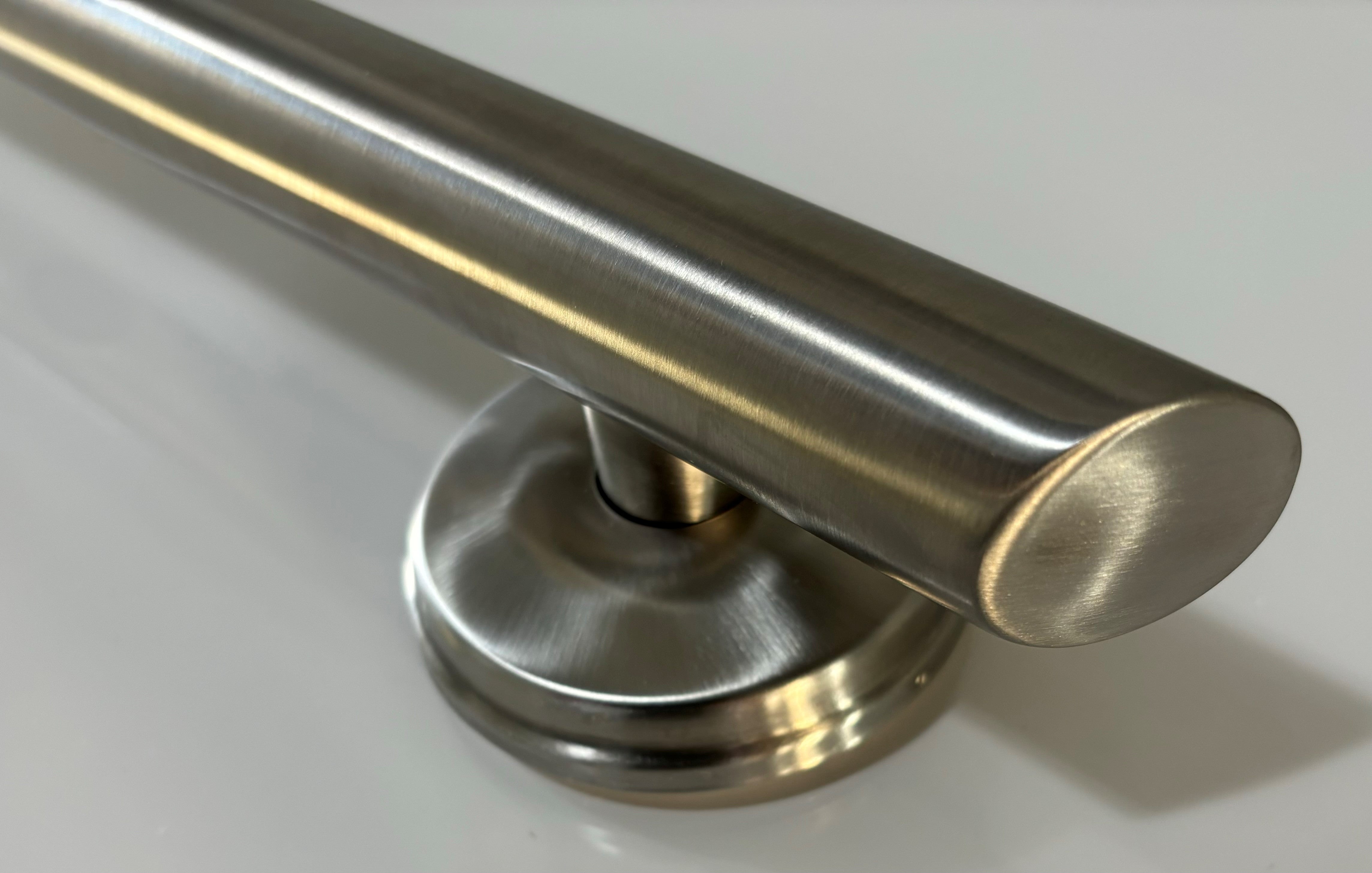 Grabcessories by LiveWell 32" Straight Dec Grab Bars with Angled Ends, Long Grip & FREE MOUNT DADDY HOLLOW WALL ANCHORS (2)