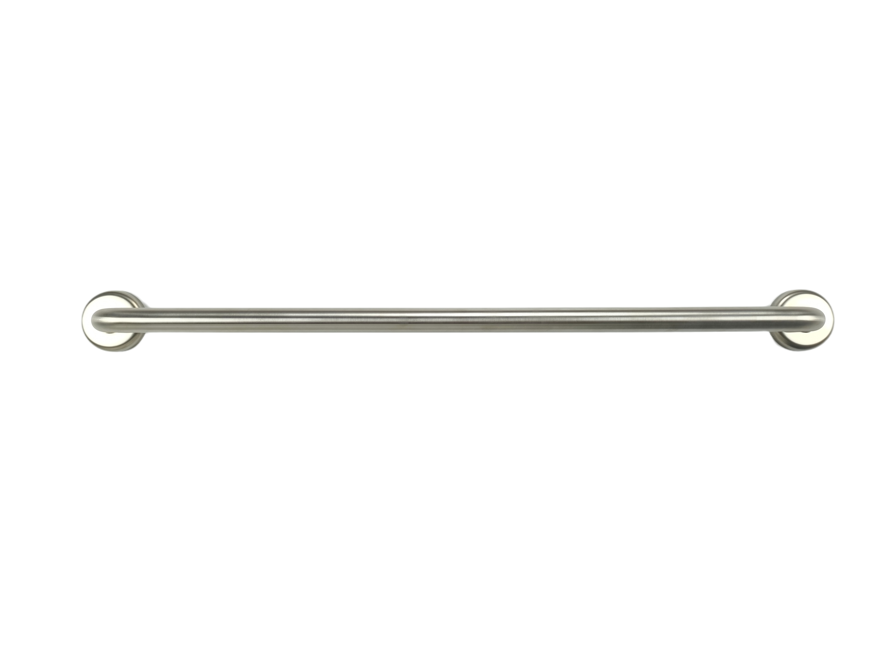 Grabcessories by LiveWell 36-inch ADA-compliant grab bars with EZ Clean rubber nubby grips, stainless steel satin finish, and Twist Fit cover plates for easy installation