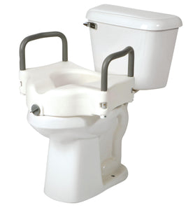 Direct Supply® Raised Toilet Seat for Round Toilets, 4" with Arms
