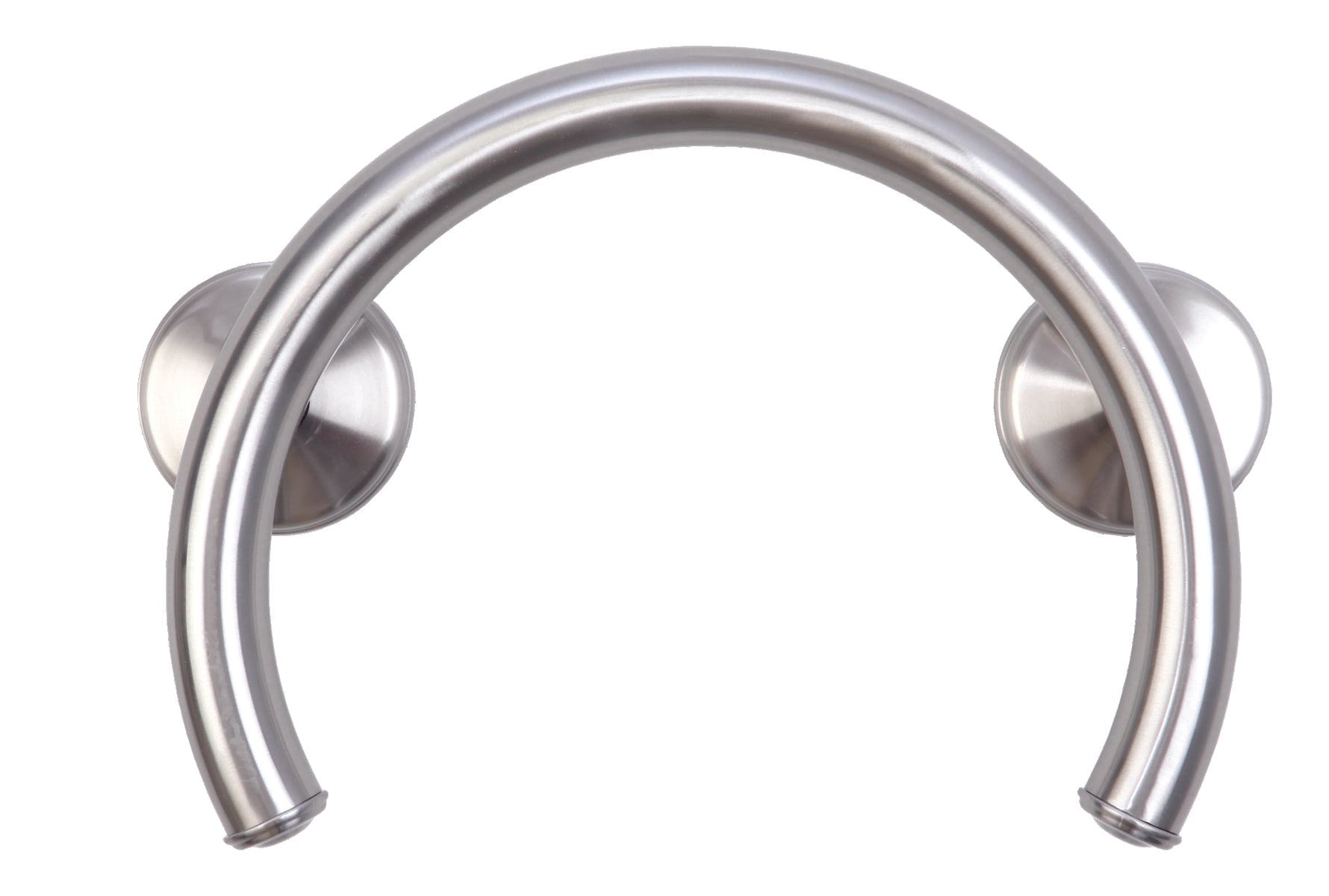 Grabcessories by LiveWell 2-in-1 tub/shower grab bars ring in modern bathroom, brushed nickel