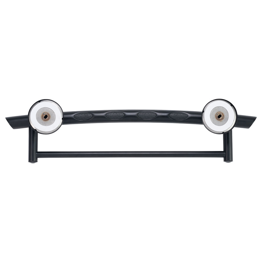 2-in-1 Arched Grab Bar Towel Bar with Multiple EZ Clean Rubber Nubby Grips Matte Black
