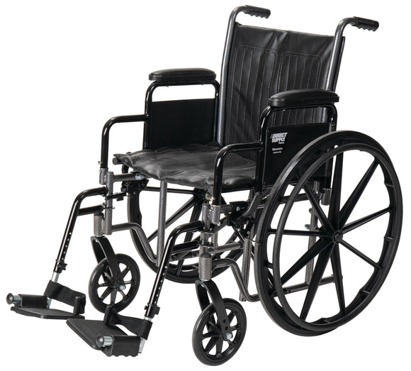 Panacea® Standard Wheelchair, Vinyl - Seat Width: 18 in Seat Depth: 18 in Armrest Style: Removable Desk Front Rigging Style: (Available in Swingaway Footrest or Extending Legrest)