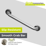 24 inch ADA Compliant Grab Bar Standard Smooth 1 1/4 inch Diameter Twist Covers & Mounting Hardware Included