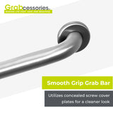 24 inch ADA Compliant Grab Bar Peened Grip 1 1/4 inch Diameter Twist Covers & Mounting Hardware Included