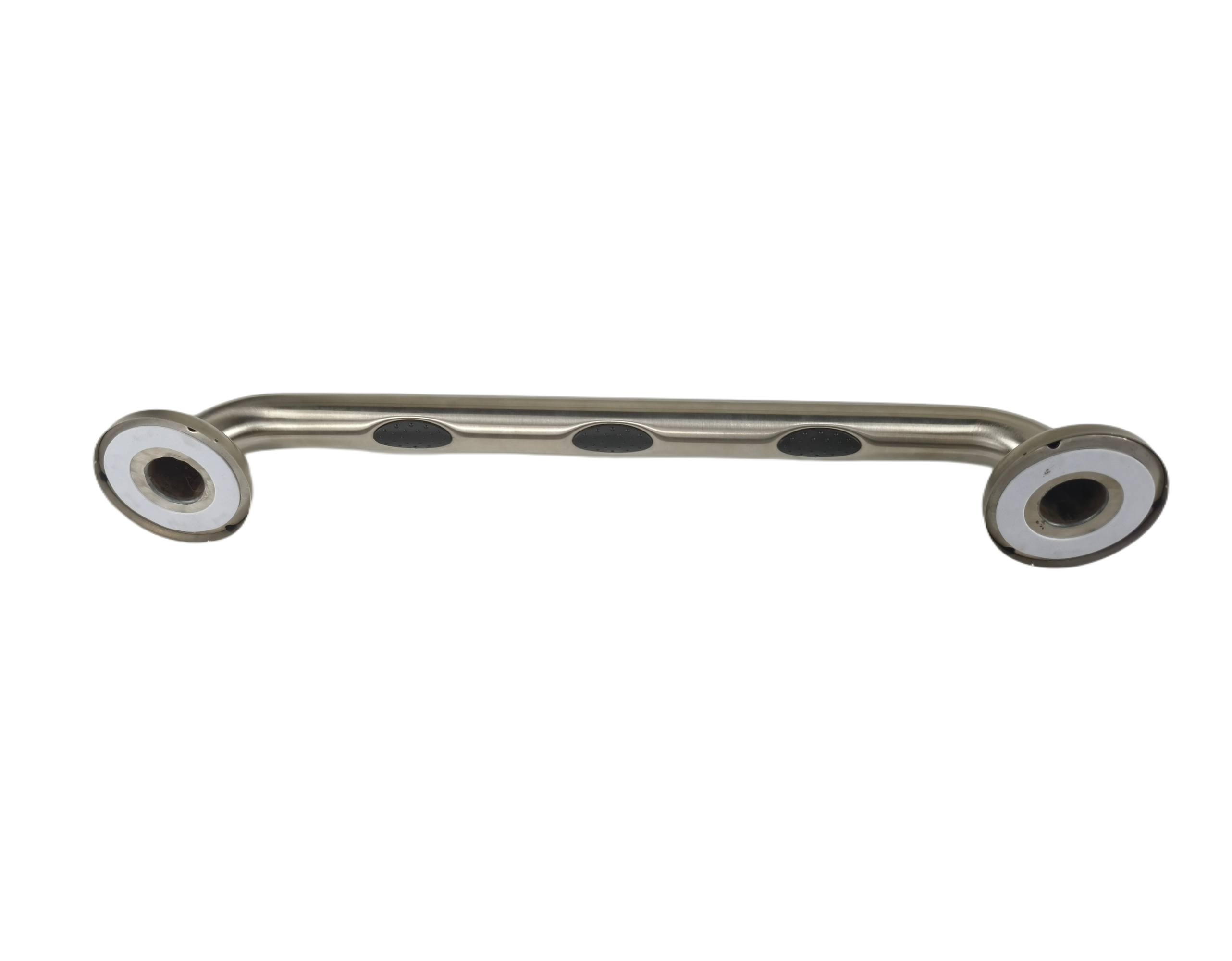 Grabcessories by LiveWell 18" ADA Compliant Grab Bars with EZ Clean Rubber Nubby Grips & EZ Install Flange Hole Pattern 1-1/4" Diameter with Twist Covers & 6 Screws