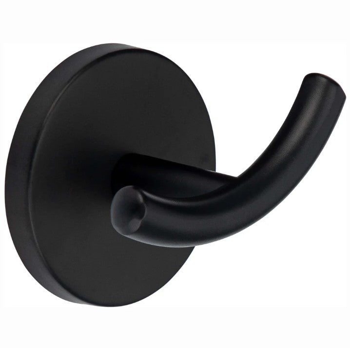 Bathcessories Decorative Double Robe Hook – Stylish curved design for elegant décor and reliable towel storage, Matte Black.