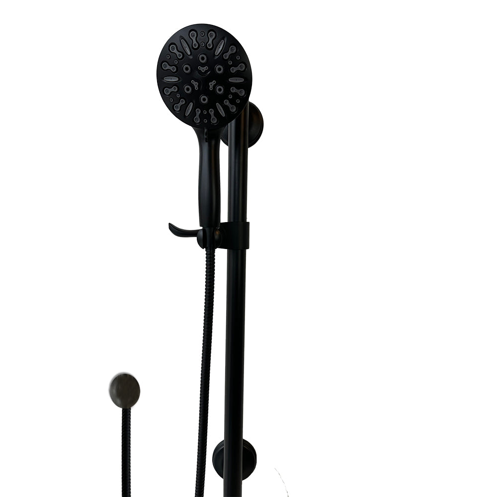 Bathcessories 3-in-1, 28" Combo Grab Bar, Handheld Slider Bar, and 9-Spray Shower Wand