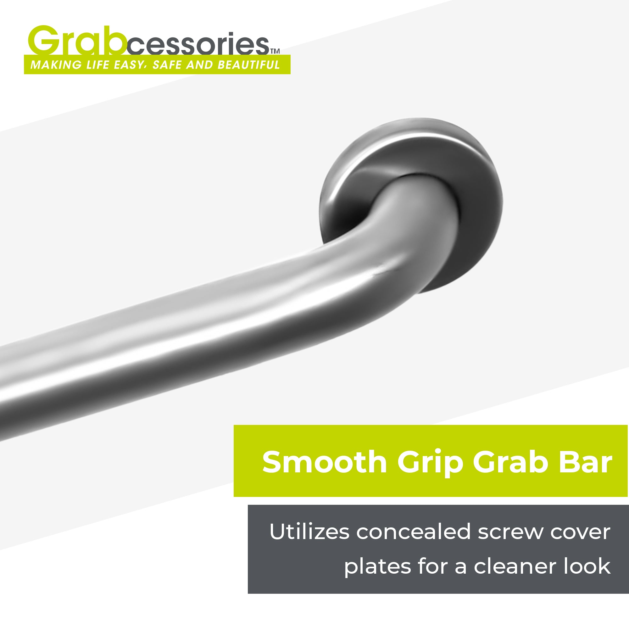 LiveWell NEW 42" ADA Compliant Grab Bar with EZ Clean Rubber Nubby Grips, Model# LW42x1.25-GRP