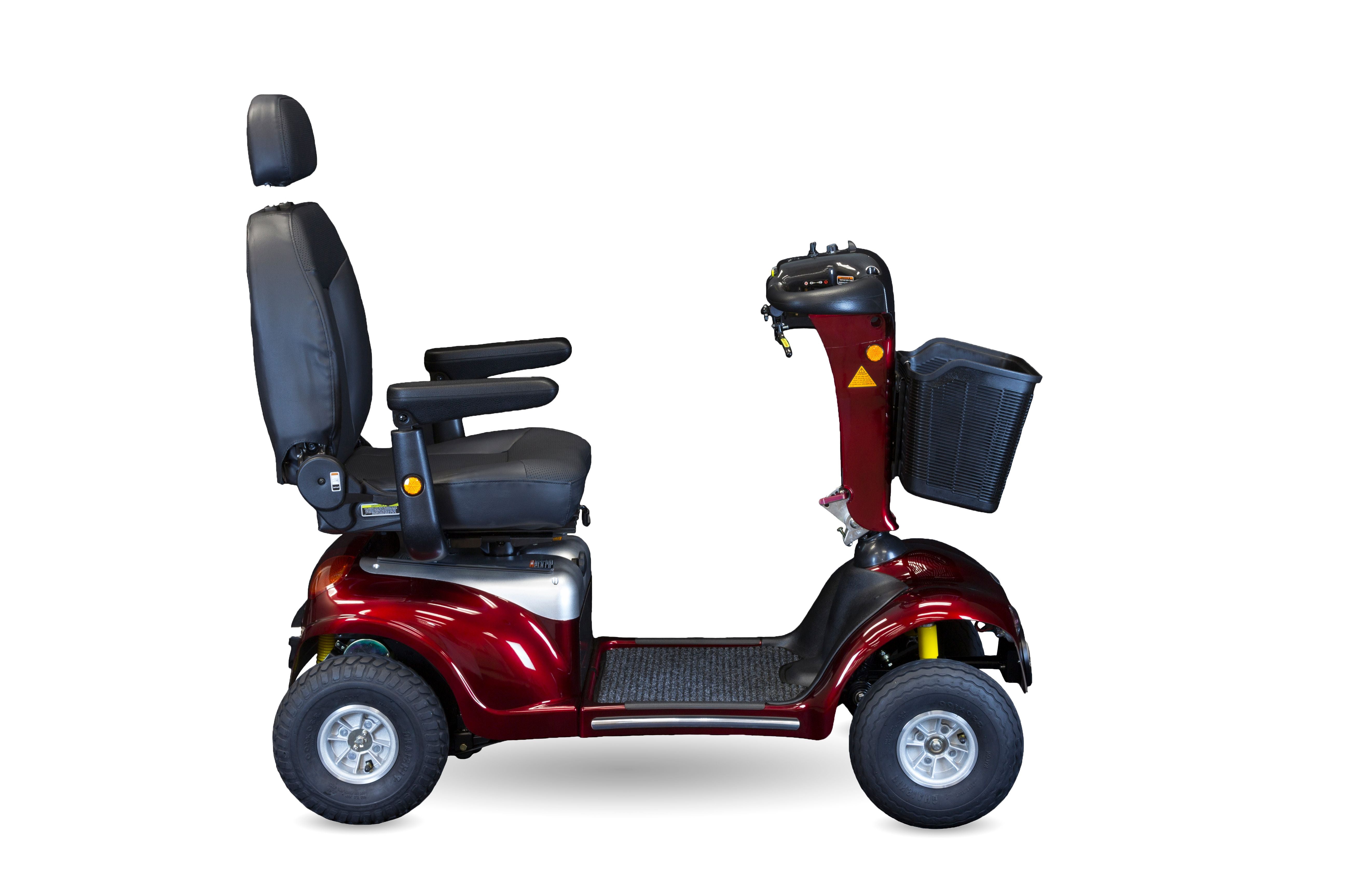 Side view of the Shoprider Enduro XL4 showcasing its 20-inch swivel and reclining seat.