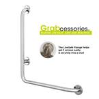 LiveWell 30 in. x 30 in. ADA Compliant L- Shaped Grab Bar in Satin Stainless Steel with Smooth Grip - 10 Pack