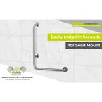 LiveWell 30 in. x 30 in. ADA Compliant L- Shaped Grab Bar in Satin Stainless Steel with Smooth Grip - 10 Pack