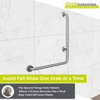 LiveWell 30 in. x 30 in. ADA Compliant L- Shaped Grab Bar in Satin Stainless Steel with Smooth Grip - 10 Pack