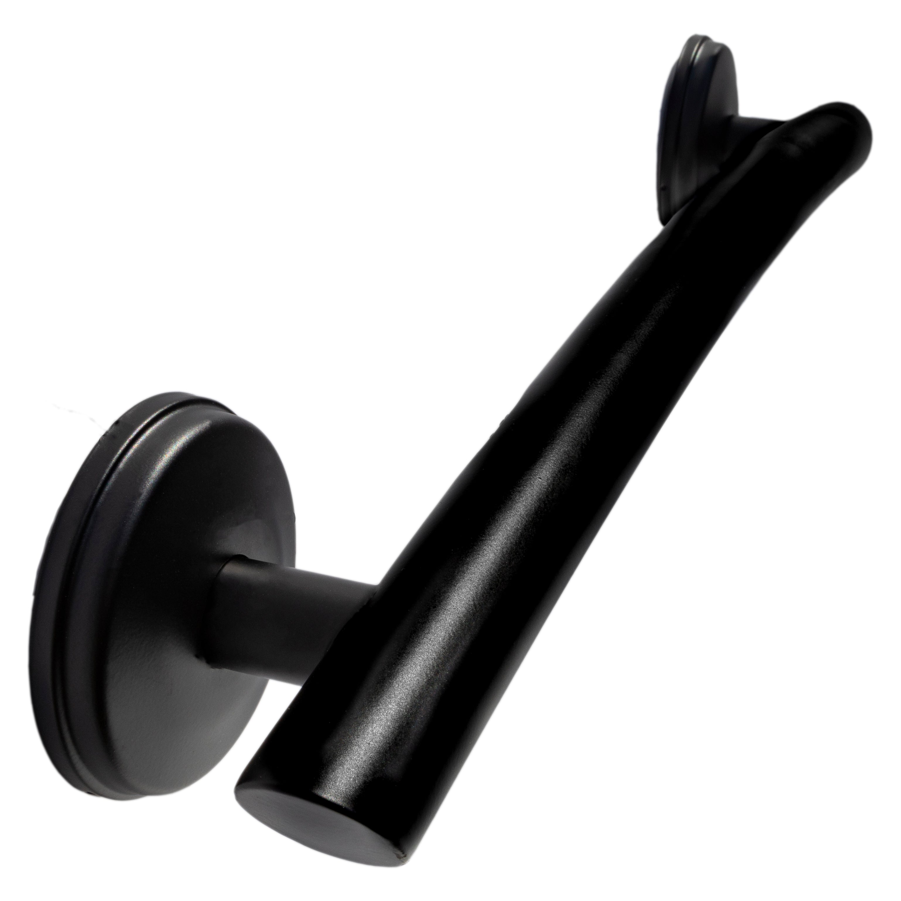 Grabcessories by LiveWell 16 inch curved contemporary grab bars in matte black with hollow wall anchors