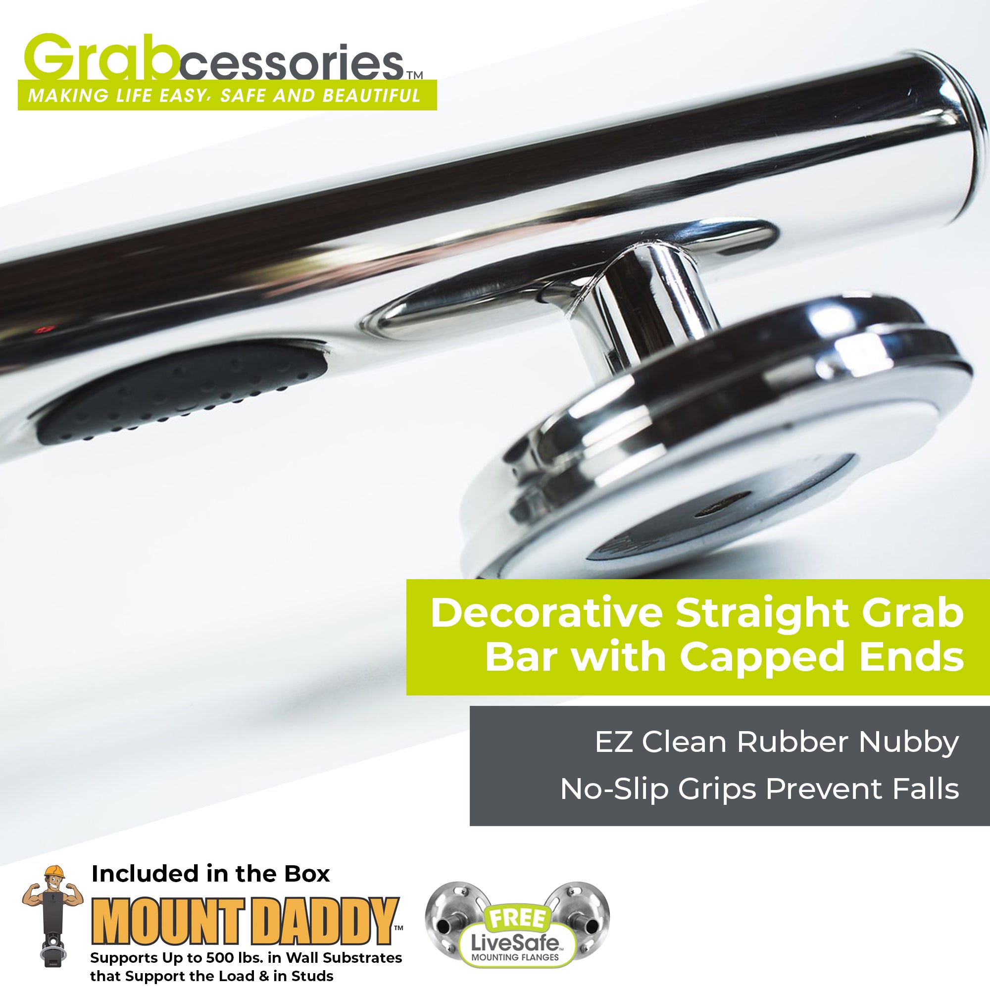 Grabcessories Decorative Straight Grab Bar