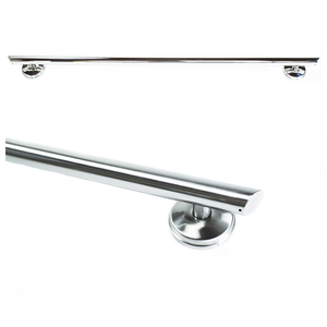 48 inch Straight Decorative Grab Bar w/ Grips, Angled End Grips / FREE Anchors