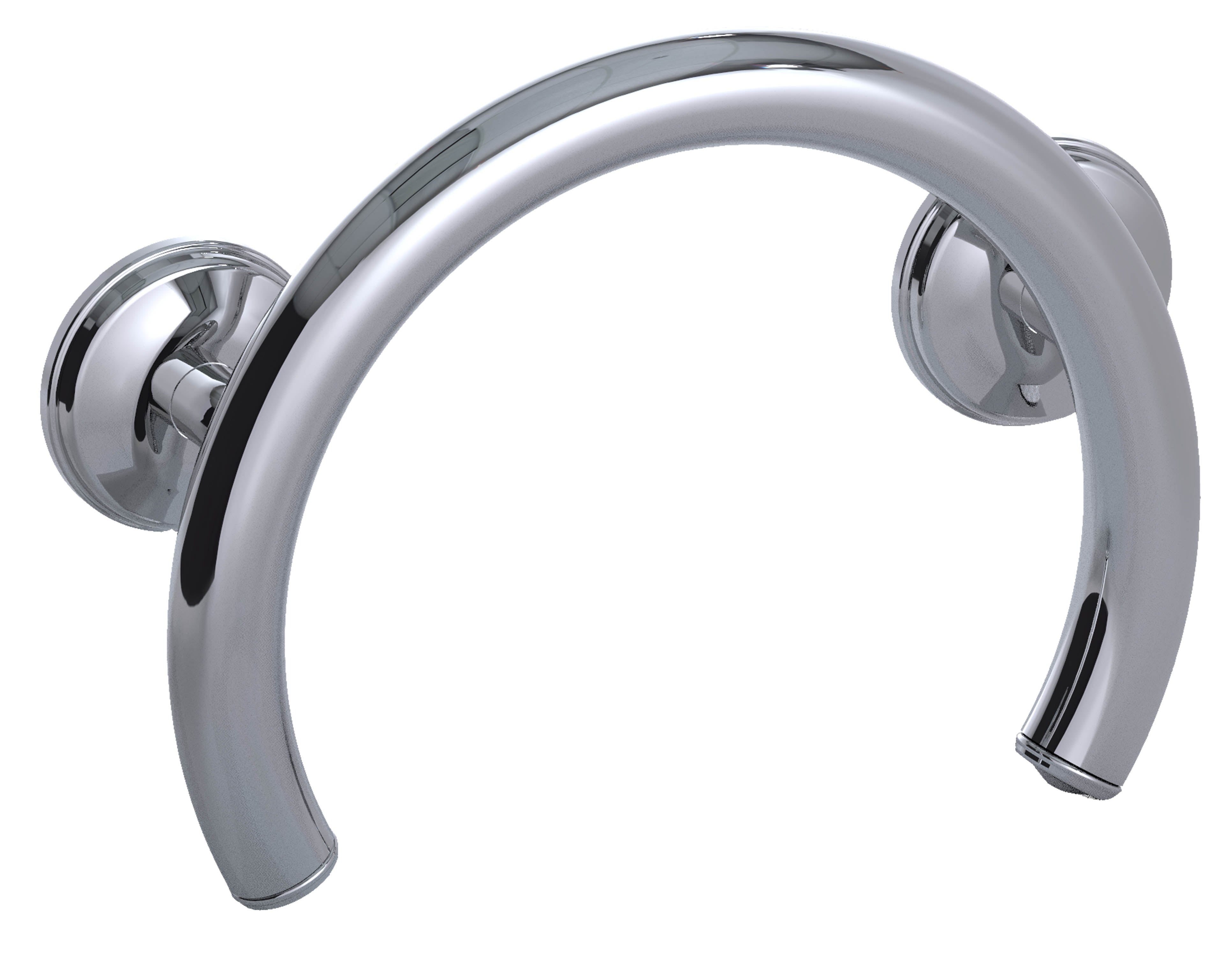 Grabcessories by LiveWell 2-in-1 tub/shower grab bars ring in modern bathroom, chrome