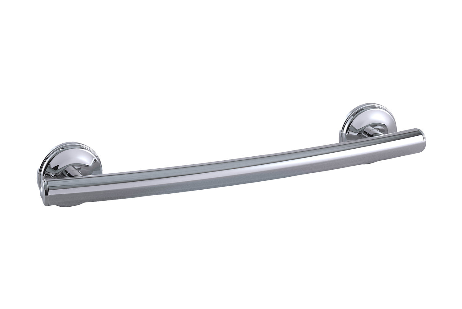 Grabcessories by LiveWell 16-inch curved grab bars in stylish bathroom. Chrome