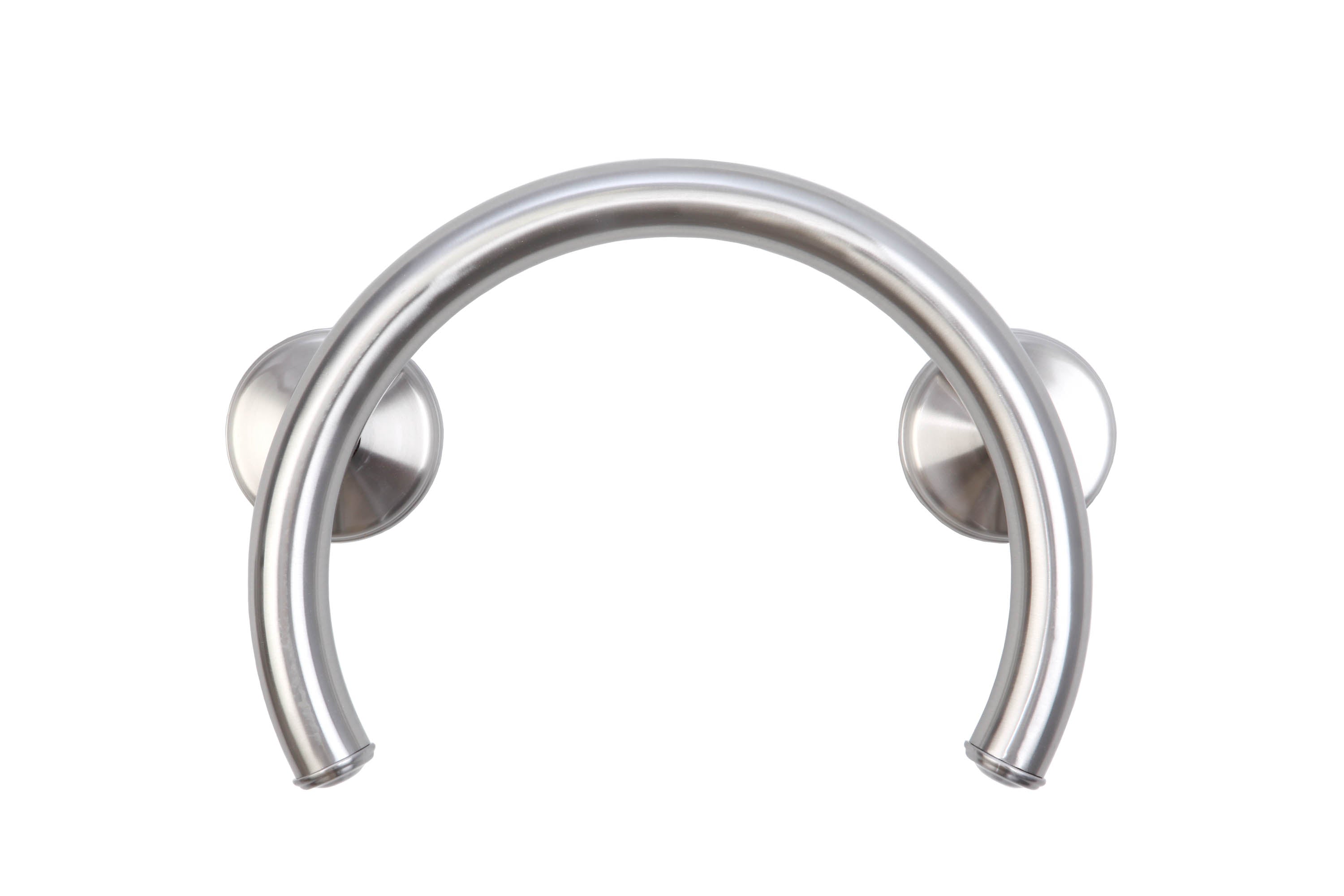 Grabcessories by LiveWell 2-in-1 tub/shower grab bars ring in modern bathroom, bushed nickel