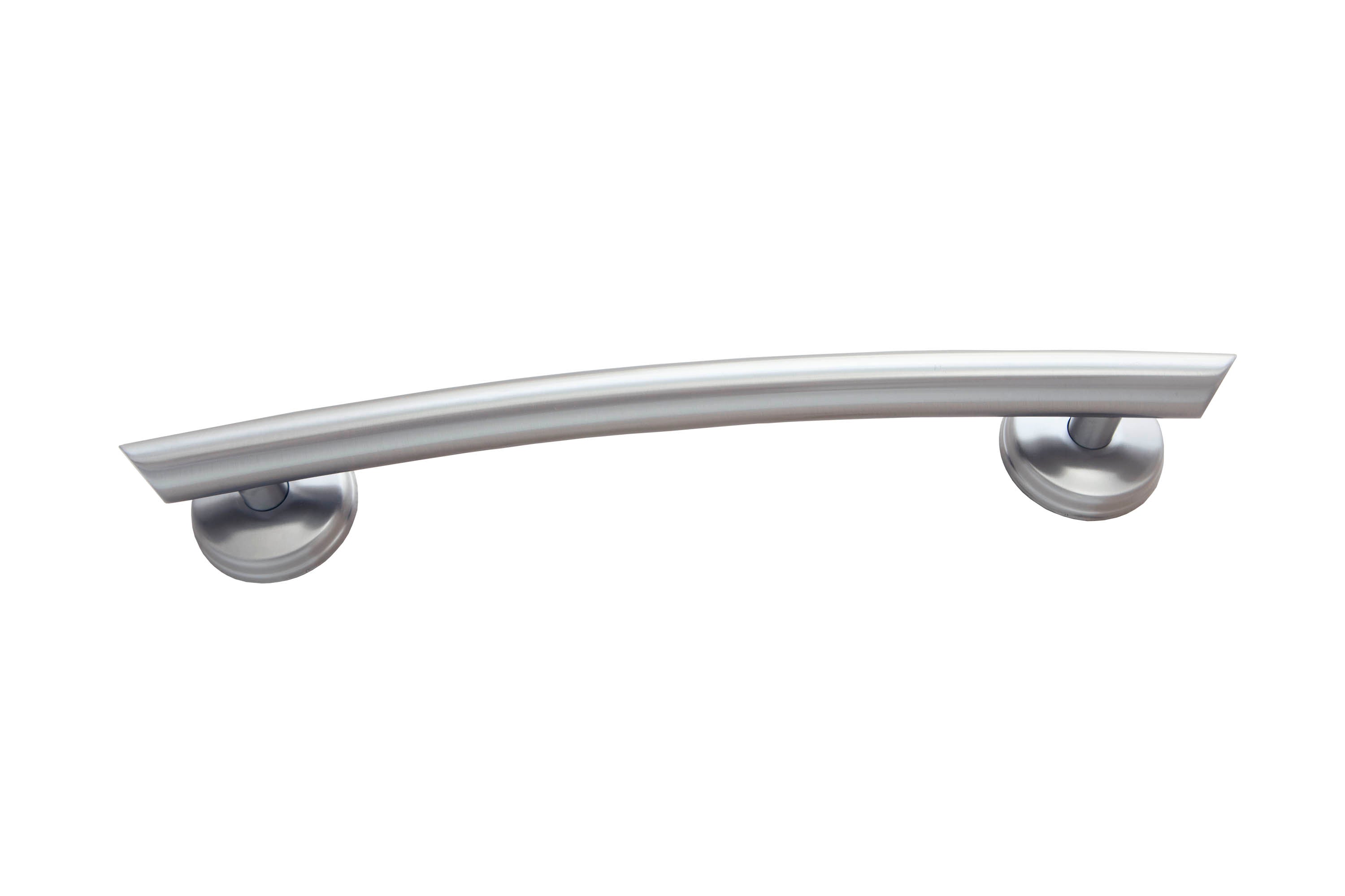 Grabcessories by LiveWell 16 inch curved contemporary grab bars in brushed nickel with angled ends