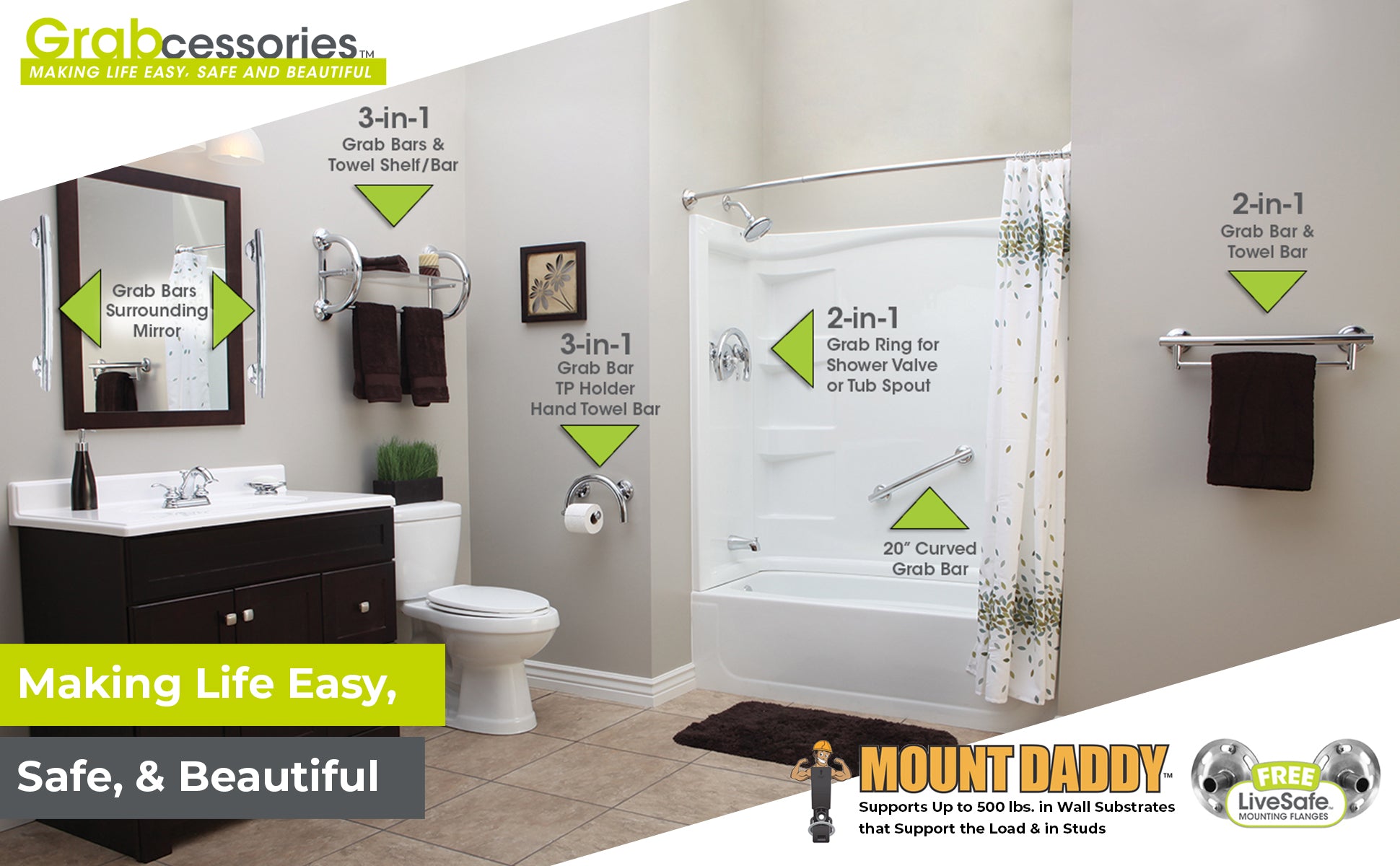 Grabcessories by LiveWell Making Life Easy with Safe and Beautiful Grab Bar