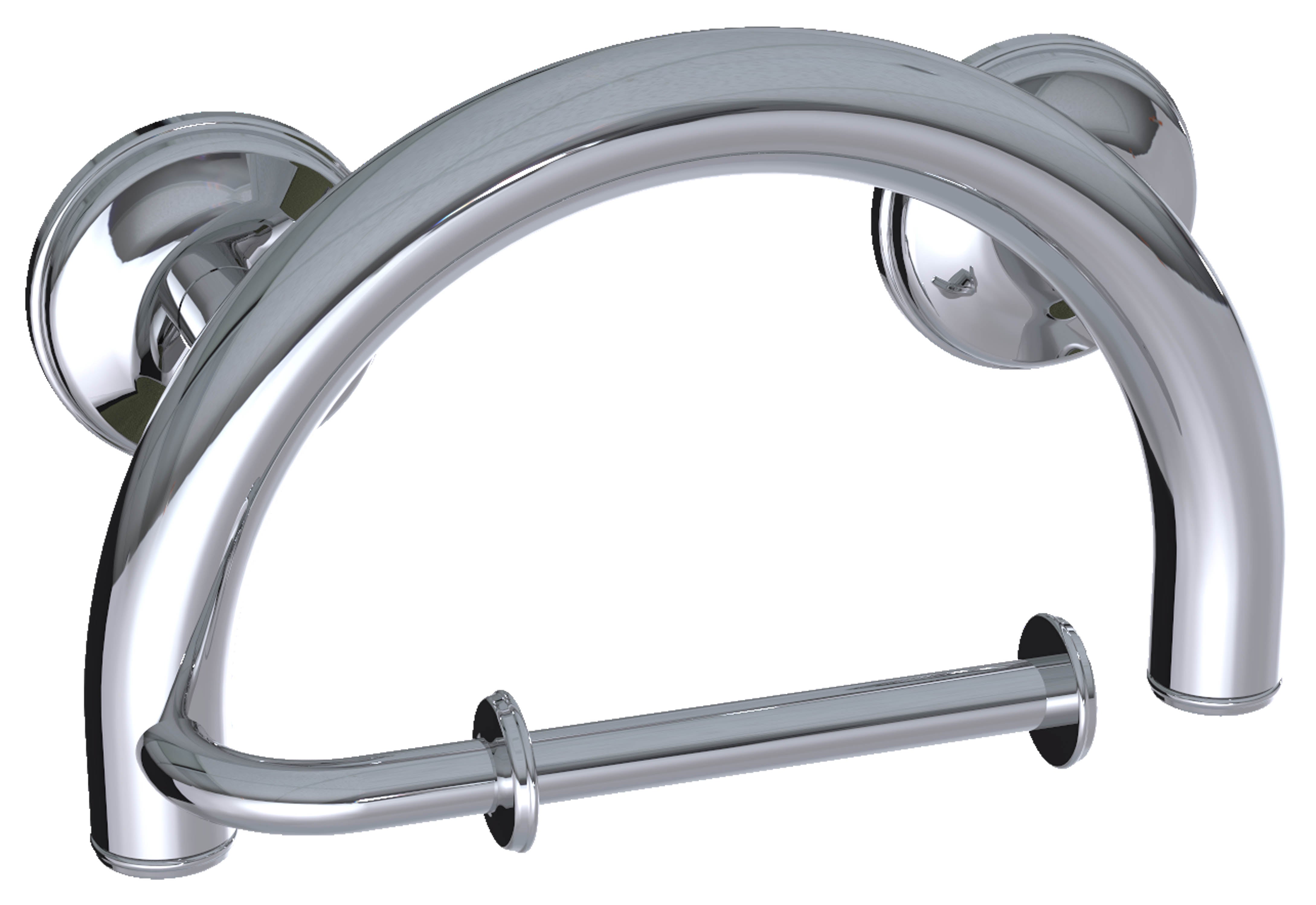 2-in-1 grab bar toilet paper holder for safety and style