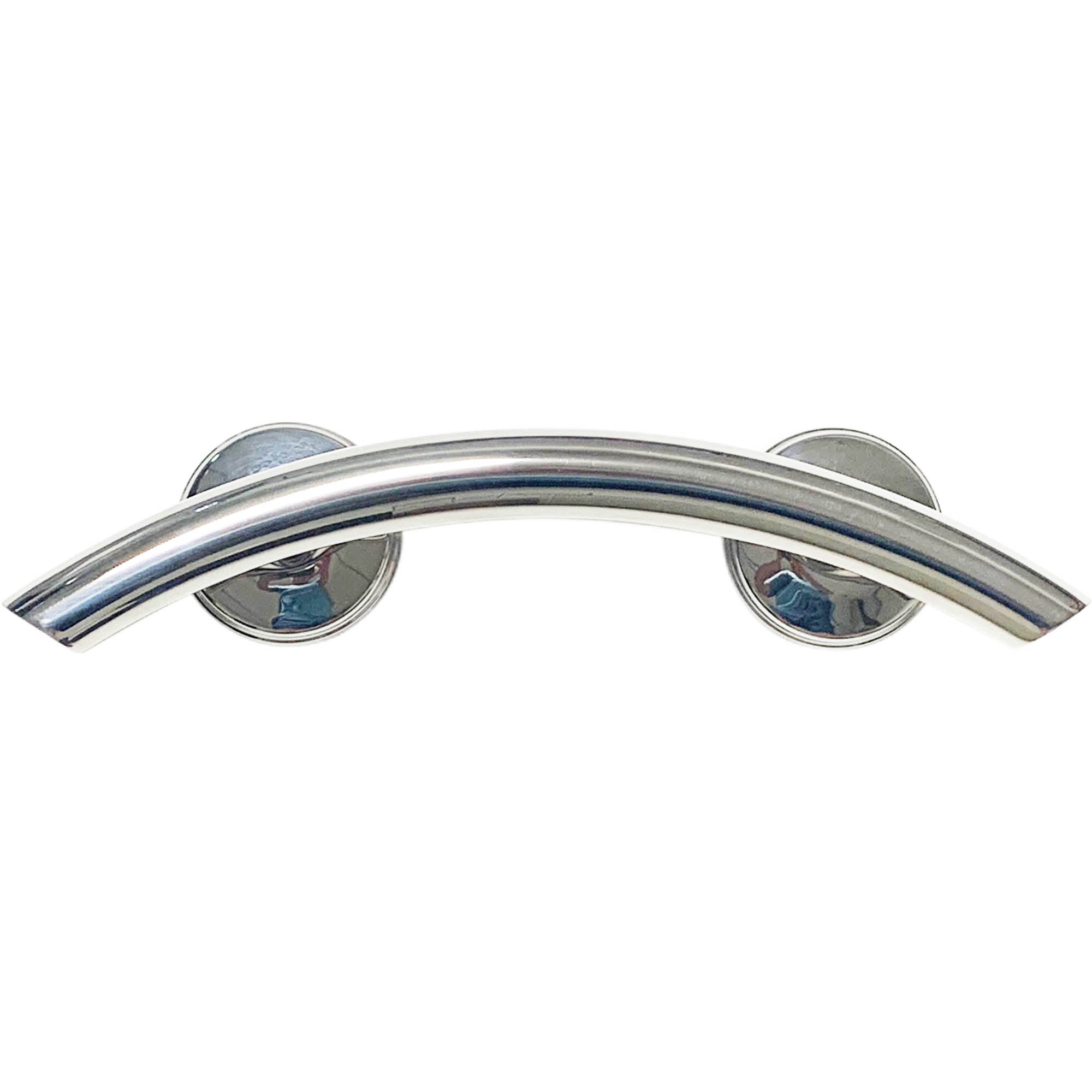 15-inch arched Anywhere Grab Bars with angled ends, EZ Clean rubber nubby grips, and a versatile design for installation over shower valves, vanities, and more.