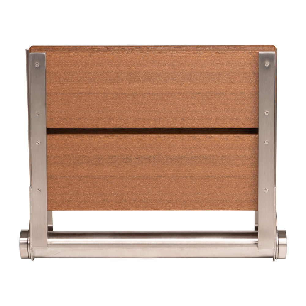 Bathcessories™ 18 inch Natural Wood Grain Composite Fold Down Shower Seat Collection