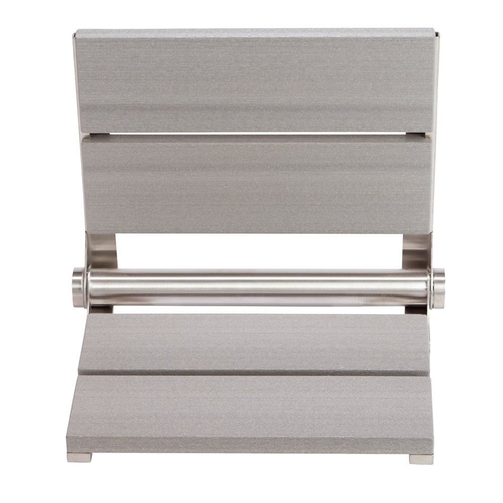 Bathcessories™ 18 inch Natural Wood Grain Composite Fold Down Shower Seat Collection