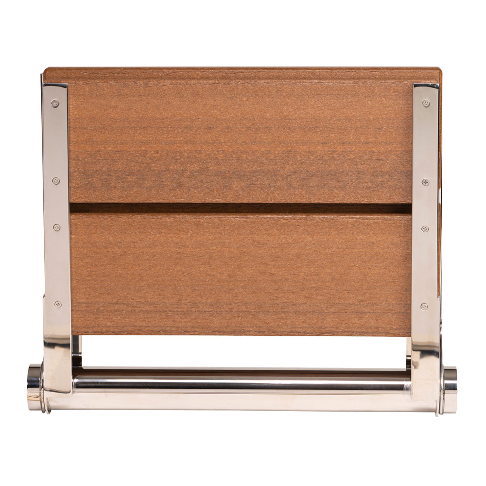 Bathcessories™ 18 inch Natural Wood Grain Composite Fold Down Shower Seat Collection