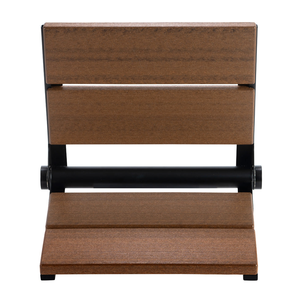 Bathcessories™ 18 inch Natural Wood Grain Composite Fold Down Shower Seat Collection