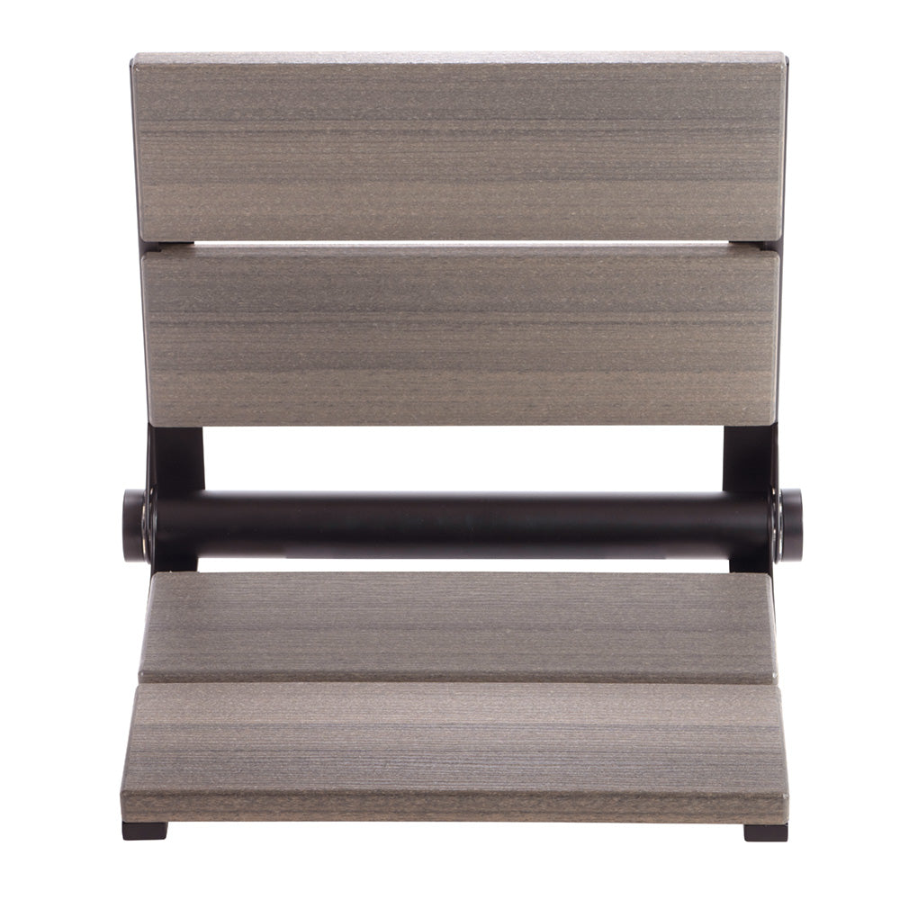 Bathcessories™ 18 inch Natural Wood Grain Composite Fold Down Shower Seat Collection
