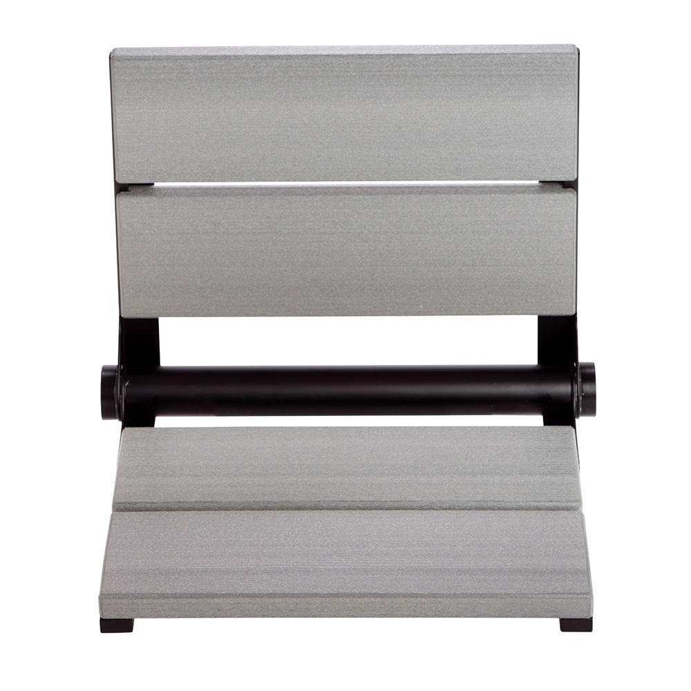 Bathcessories™ 18 inch Natural Wood Grain Composite Fold Down Shower Seat Collection