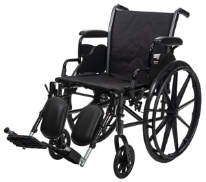 Panacea® Lightweight Wheelchair, 16-18"D, Dual Axle, 300lb Capacity - SeatWidth: 18 in ArmrestStyle: Flip Back Desk FrontRiggingStyle
