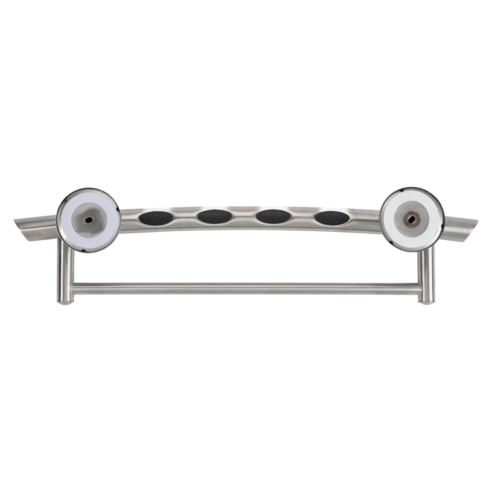 2-in-1 Arched Grab Bar Towel Bar with Multiple EZ Clean Rubber Nubby Grips Brushed Nickel