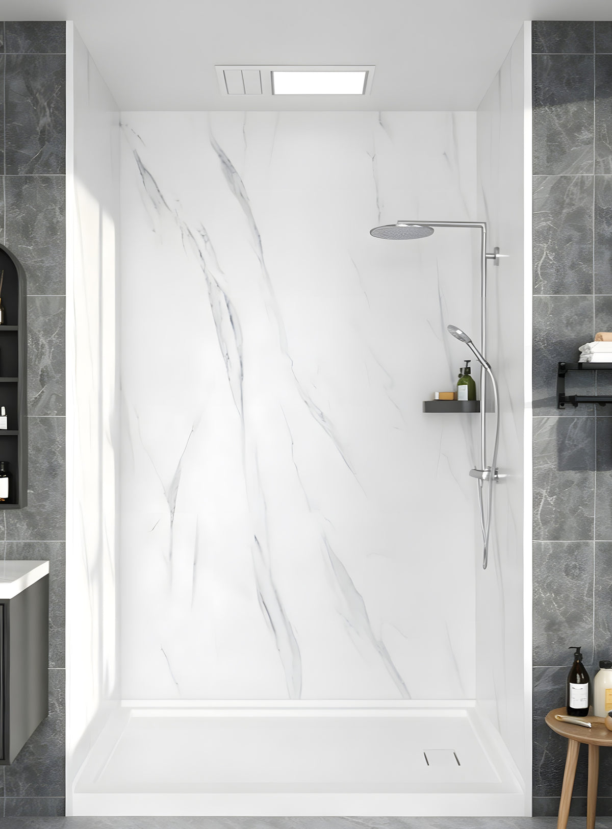 Carrara SMC Shower Walls 60"x 36" x 96" 3 Panel