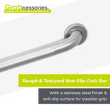 18 inch ADA Compliant Grab Bar Peened Grip 1 1/4 inch Diameter Twist Covers & Mounting Hardware Included