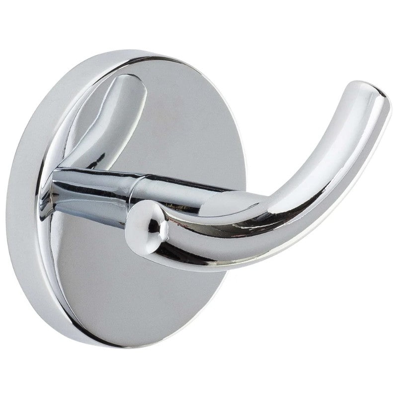 Bathcessories Decorative Double Robe Hook – Stylish curved design for elegant décor and reliable towel storage, Chrome