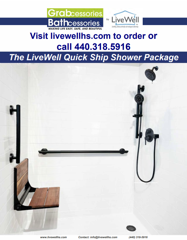 The LiveWell Quick Ship Shower Package, Brushed Nickel/Antique Mahogany