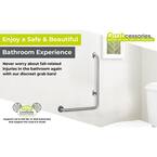 30 in. x 30 in. ADA Compliant L- Shaped Grab Bar in Satin Stainless Steel with Smooth Grip - 10 Pack