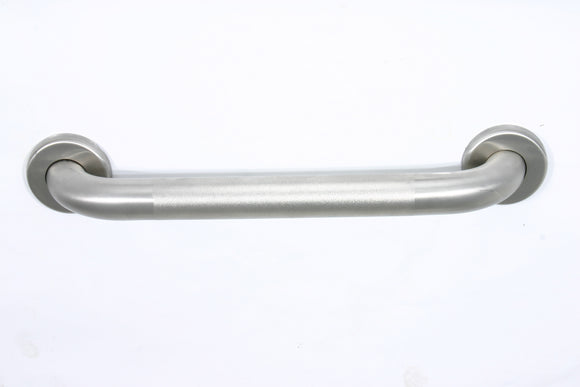 16 inch ADA Compliant Grab Bar Standard Peened Grip 1 1/4 inch Diameter Twist Covers & Mounting Hardware Included