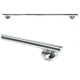 52 inch Straight Decorative Grab Bar in BRUSHED NICKEL w/Angled End Grips / FREE Anchors